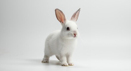Obraz premium Small white rabbit studio shot