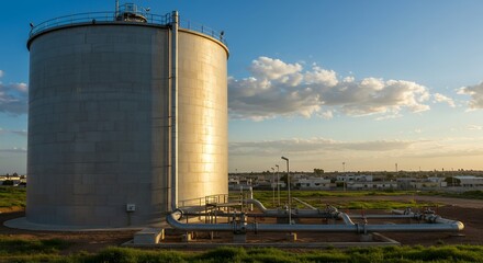 Obraz premium Storage Tank on a Sunny Day