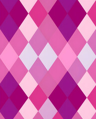 Fototapeta premium Elegant Harlequin diamond grid in berry violet tones.