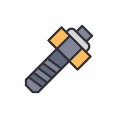 Stylized Representation Of A Bolt Fastener In A Construction Setting