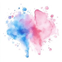 Abstract Watercolor Wash in Pink and Blue Hues