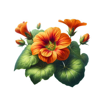 orange hibiscus flowers green leaves white background clip art preview