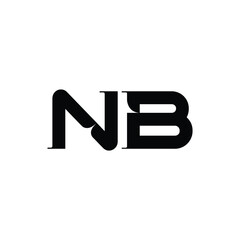 Fototapeta premium NB monogram logo design letter text name symbol monochrome logotype alphabet character simple logo