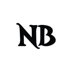 NB monogram logo design letter text name symbol monochrome logotype alphabet character simple logo
