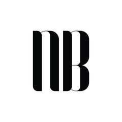 NB monogram logo design letter text name symbol monochrome logotype alphabet character simple logo