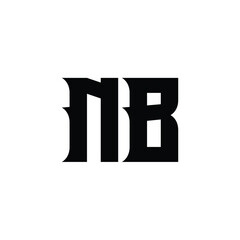 NB monogram logo design letter text name symbol monochrome logotype alphabet character simple logo