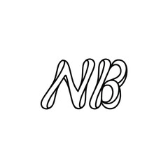NB monogram logo design letter text name symbol monochrome logotype alphabet character simple logo