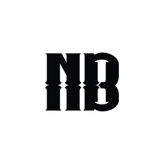 NB monogram logo design letter text name symbol monochrome logotype alphabet character simple logo
