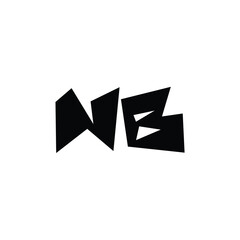 NB monogram logo design letter text name symbol monochrome logotype alphabet character simple logo