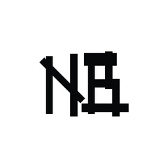 NB monogram logo design letter text name symbol monochrome logotype alphabet character simple logo