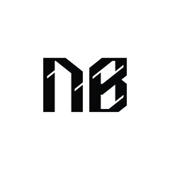 NB monogram logo design letter text name symbol monochrome logotype alphabet character simple logo