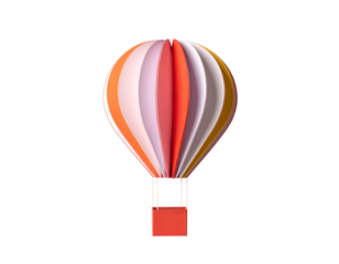 Colorful Paper Hot Air Balloon Illustration