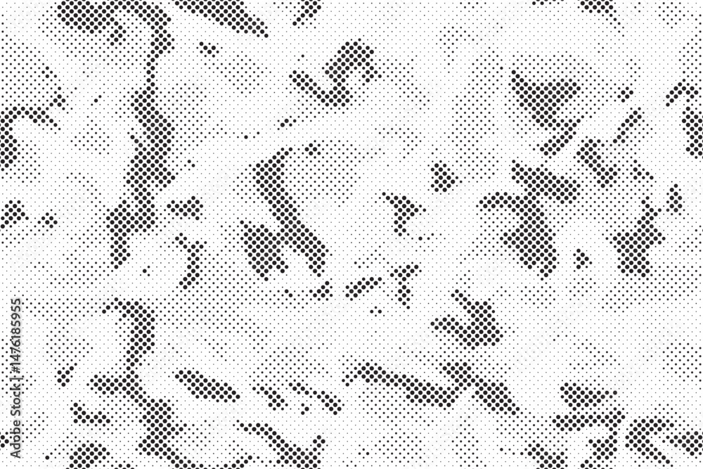 Aufkleber Abstract halftone seamless camouflage pattern. Repeating digital dotted hexagonal camo military texture background. Abstract modern fabric textile ornament. Vector illustration.	