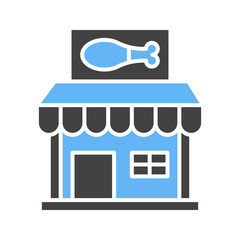 Chicken Shop icon vector image. Suitable for mobile apps, web apps and print media.