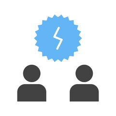 Conflict icon vector image. Suitable for mobile apps, web apps and print media.