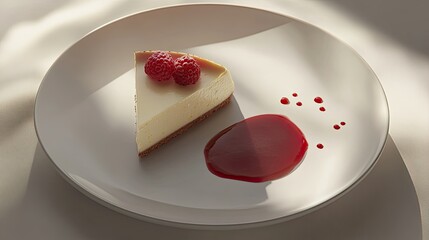 A rectangular slice of creamy dessert with a glossy yellow topping sits on a light blue rectangular plate.