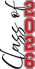 Class of 2026 vector illustration made in Illustrator. Vertical design with script and block numbers.