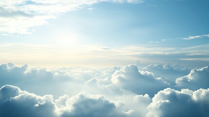 Obraz premium Vast, bright sky filled with fluffy clouds.