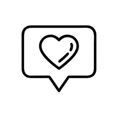 Heart in Chat Bubble Icon – Love Message Social Media Like Vector