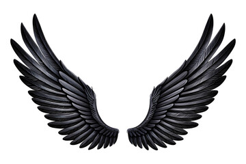 Obraz premium Black wings isolated on the white background. PNG