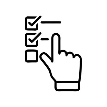hand pointing checklist icon clip art preview