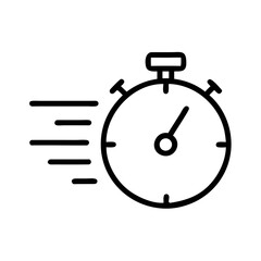 Stopwatch Icon – Fast Timer Symbol in Minimal Line Style for Speed and Time Concepts