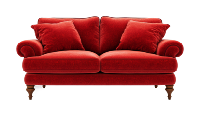 red sofa isolated on white background	
