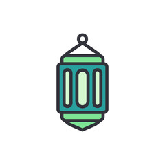Graceful Islamic Lantern With Intricate Detailing And Vibrant Color Scheme