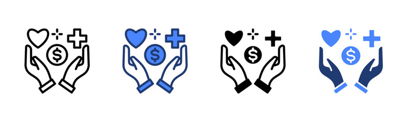 Wellbeing icon sheet multiple style collection