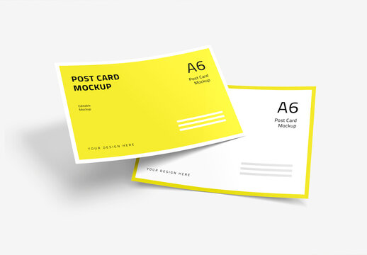 Flat Lay Postcard Mockup Template