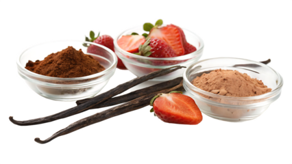 set bundle of dessert flavor cue ingredients trans isolated on white background, PNG