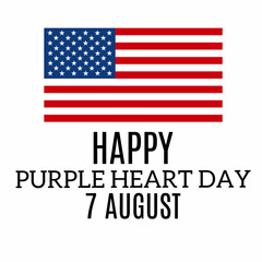 National Purple Heart Day Background in August. with the United States flag