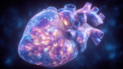 Exploring human heart anatomy biology lab 3d model scientific environment close-up view