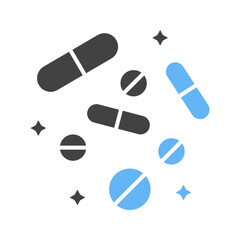 Pills icon vector image. Suitable for mobile apps, web apps and print media.