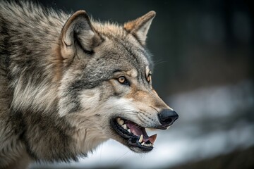Fototapeta premium gray wolf canis lupus