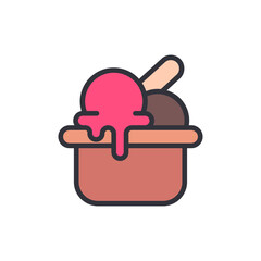 Delightful Ice Cream In A Bowl With Various Flavors On Top