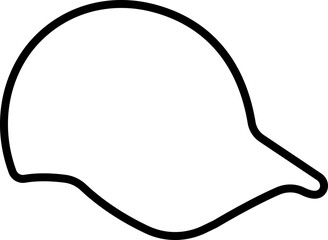 Baseball hat, cap icon in line. sign symbol mockup isolated on transparent background