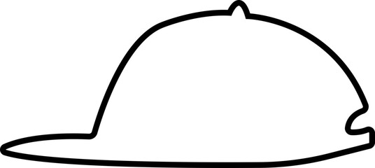 Baseball hat, cap icon in line. sign symbol mockup isolated on transparent background