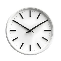 White wall clock Isolated on White Background