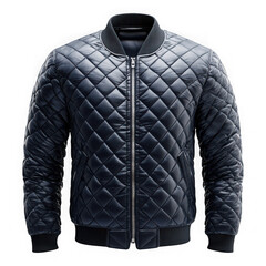 Quilted bomber jacket isolated on transparent background