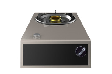 Compact Single-Burner Gas Stove with Stainless Steel Top and Knob Control, KITCHEN BURNER OVEN COOKING, Space-Saving, Portable One-Burner Gas Cooktop for Small Kitchens or Outdoor Use on a PNG