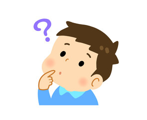 わからない表情をしている男の子