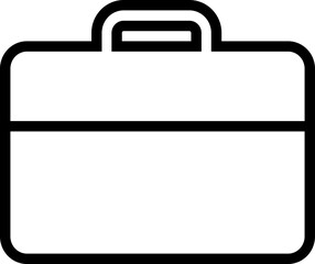 Briefcase icon in line. Suitcase, portfolio symbol. Business briefcase icon isolated on transparent background