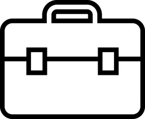 Obraz premium Briefcase icon in line. Suitcase, portfolio symbol. Business briefcase icon isolated on transparent background