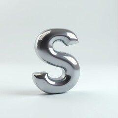 Naklejka premium a 3d chrome metallic s logo