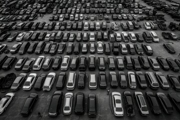 premium quality image of empty parking lots aerial view