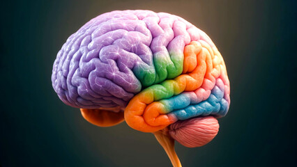 Multicolored brain waves: vibrant neurological transformation animation in high definition