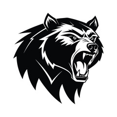 Angry Bear Head Roaring Mascot