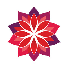 Vibrant Red and Purple Floral Mandala