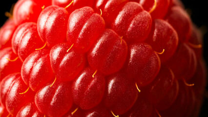 Closeup growth and ripening of raspberry in high definition 4k macro view